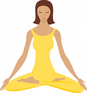 lady having yoga at the spa