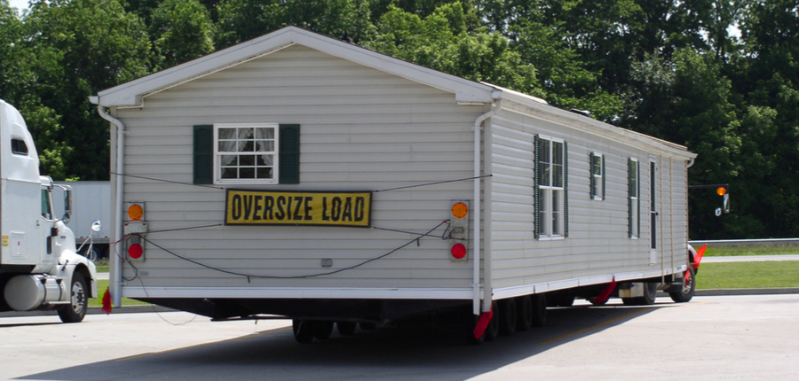 mobile home stops in a rest area