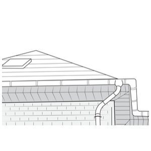 home with gutters soffits and fascia pipe down
